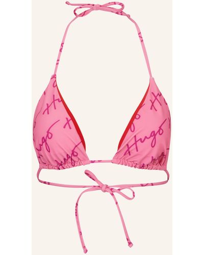 HUGO Bikini-Oberteil BOLD TRIANGLE Slim Fit - Pink