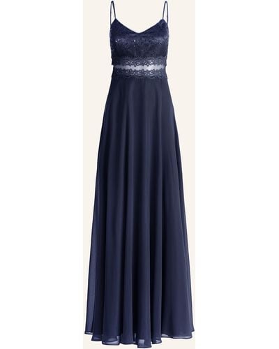 VM VERA MONT Abendkleid mit Spitze und Pailletten - Blau