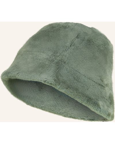 Mrs & HUGS Bucket-Hat aus Kunstfell - Grün