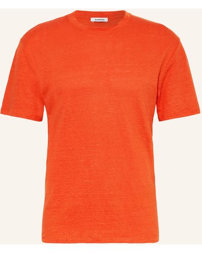 Sandro T-Shirt aus Leinen - Orange