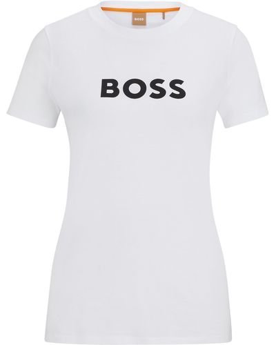 BOSS T-Shirt C_ELOGO_5 Regular Fit - Weiß