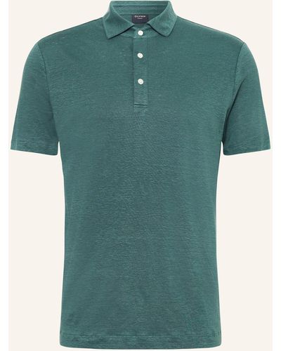 Olymp Strick-Poloshirt aus Leinen - Grün