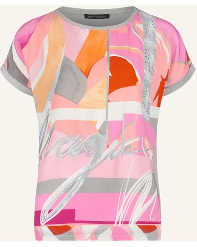 Betty Barclay T-Shirt im Materialmix - Pink