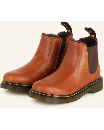 Dr. Martens Chelsea-Boots 2976 LEONORE mit Kunstfell - Braun