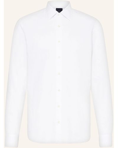 EDUARD DRESSLER Hemd Shaped Fit mit Leinen - Weiß