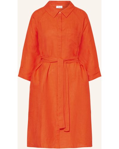 Princess Goes Hollywood Hemdblusenkleid aus Leinen mit 3/4-Arm - Orange
