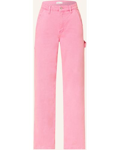 Gina Tricot Straight Jeans CARPENTER - Pink