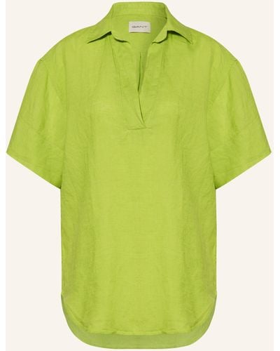 GANT Blusenshirt aus Leinen - Grün