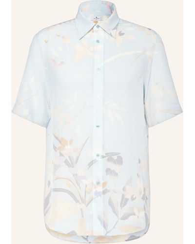 Etro Kurzarm-Hemd Comfort Fit aus Seide - Weiß