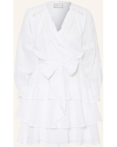 Neo Noir Kleid ADA S mit Volants - Weiß