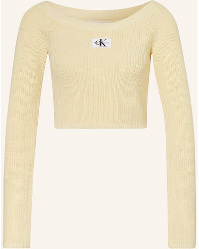 Calvin Klein Cropped-Pullover - Natur