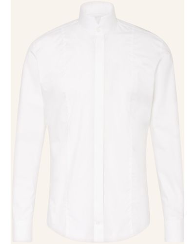 Wilvorst Smoking-Hemd Extra Slim Fit mit Stehkragen und Umschlagmanschette - Weiß