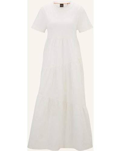 BOSS Jersey-Kleid C_ENESI_1 Relaxed Fit - Weiß