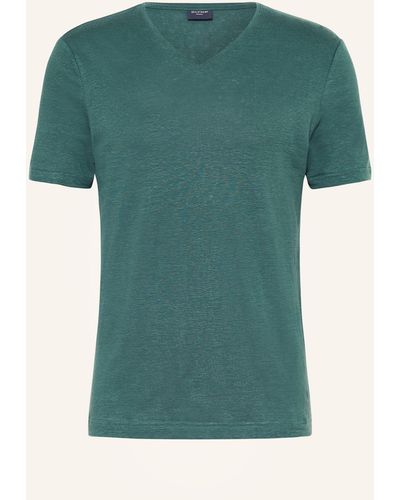 Olymp T-Shirt aus Leinen - Grün
