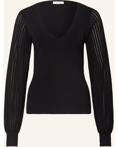 Reiss Longsleeve LEXI mit Lochstickereien - Schwarz