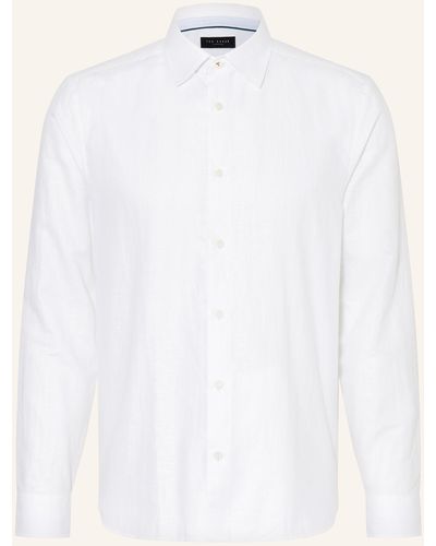 Ted Baker Hemd ROMEOS Regular Fit mit Leinen - Weiß