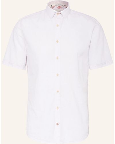 COLOURS & SONS Kurzarm-Hemd Regular Fit mit Leinen - Weiß