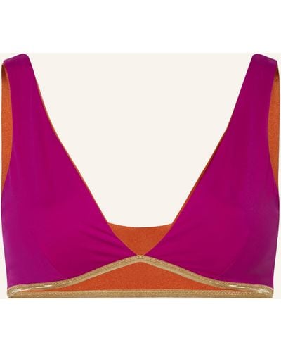 MYMARINI Bustier-Bikini-Top POOL BRA SHINE zum Wenden mit UV-Schutz 50+ - Pink
