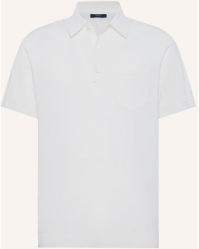 BOGGI Strick-Poloshirt aus Leinen - Weiß