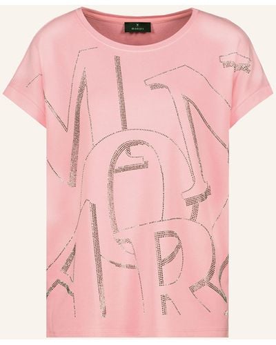 Monari T-Shirt mit Schmucksteinen - Pink