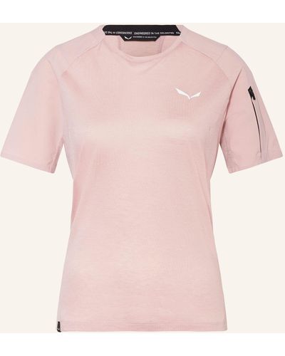 Salewa T-Shirt PUEZ ALPINE MERINO mit Merinowolle - Pink