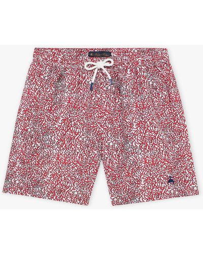 Brooks Brothers Red Coral Reef Swim Shorts - Rosso