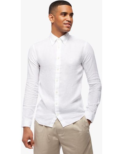 Brooks Brothers Milano Slim-fit Linen Sport Shirt - Blanco