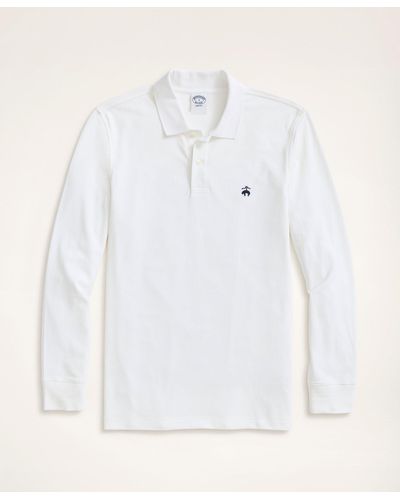 Brooks Brothers Golden Fleece Stretch Supima Long-sleeve Polo Shirt - White