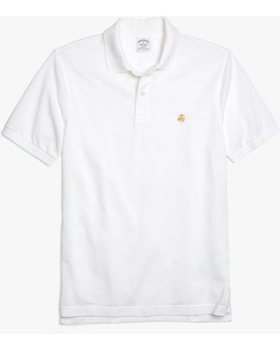 Brooks Brothers Slim Fit Kurze Ärmel Supima-baumwolle Poloshirt - Weiß