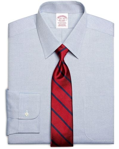 Brooks Brothers Madison Relaxed-fit Dress Shirt, Forward Point Collar - Blue