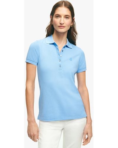 Brooks Brothers Supima Cotton Stretch Pique Polo Shirt - Blau