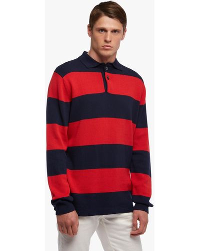 Brooks Brothers Polo En Coton Rayé - Rouge