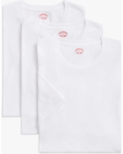 Brooks Brothers T-shirt Girocollo Bianche In Cotone Supima Girocollo (confezione Da 3) - Bianco