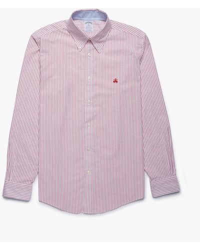 Brooks Brothers Camisa De Sport Corte Regular Regent Non-iron De Oxford Elástico Con Cuello Button Down - Rosa