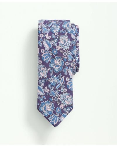 Brooks Brothers Silk Floral Paisley Tie - Blue
