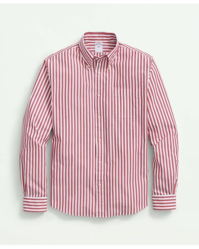 Brooks Brothers Friday Shirt, Poplin Butcher Striped - Pink