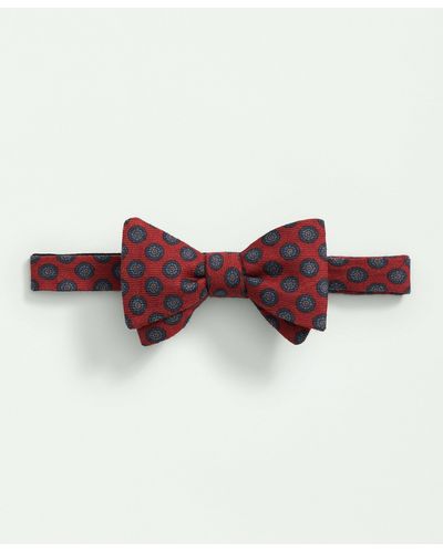 Brooks Brothers Wool Flower Medallion Bow Tie - Red