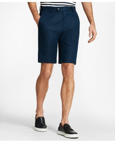 Brooks Brothers Linen And Cotton Bermuda Shorts - Blue