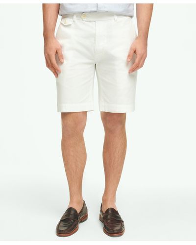 Brooks Brothers 9" Canvas Poplin Shorts In Supima Cotton - White