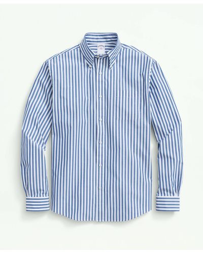 Brooks Brothers Friday Shirt, Poplin Butcher Striped - Blue
