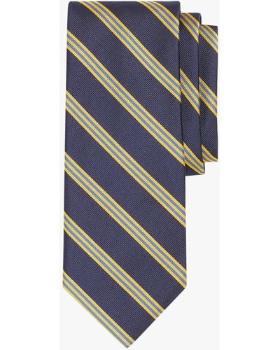Brooks Brothers Navy Blue Silk Regimental Tie - Azul