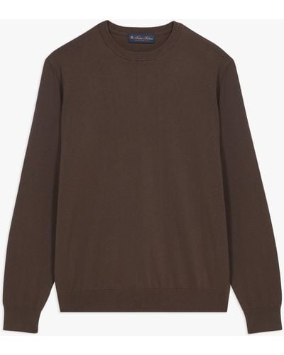 Brooks Brothers Brown Cotton Sweater - Marron