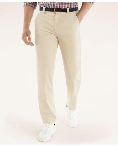 Brooks Brothers Clark Straight-fit Wide-wale Corduroy Pants - Natural