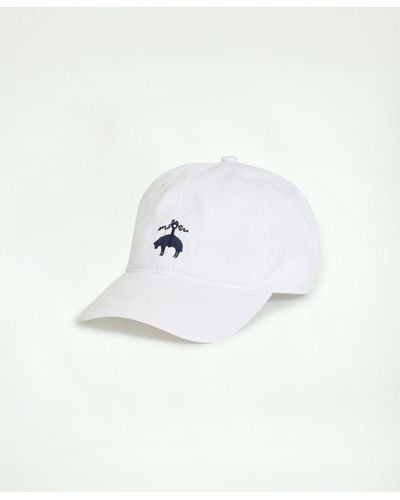 Brooks Brothers Cotton Logo Baseball Hat - White