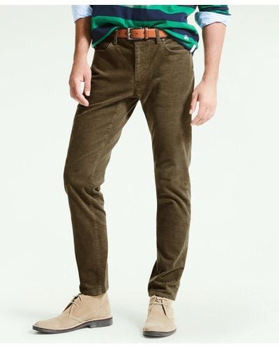 Brooks Brothers Slim Fit Five-pocket Stretch Corduroy Pants - Green