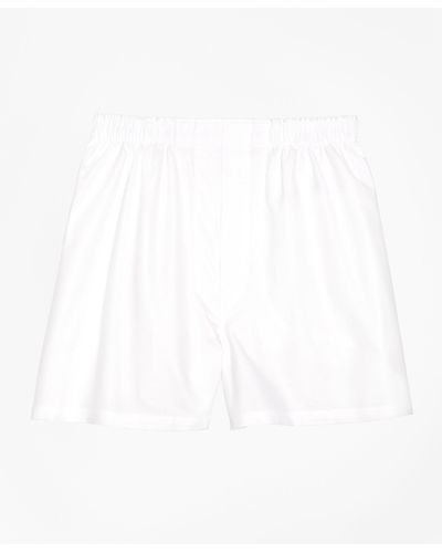 Brooks Brothers Traditional Fit Oxford Boxers - White