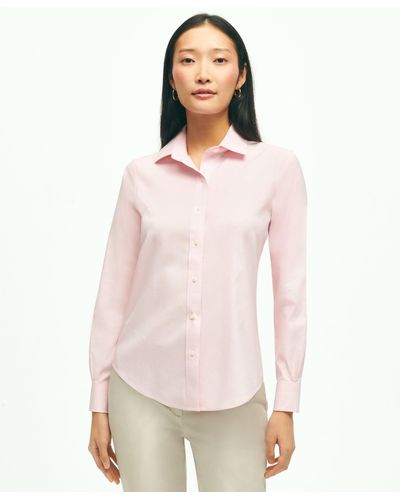 Brooks Brothers Classic-fit Non-iron Stretch Supima Cotton Dress Shirt - Pink