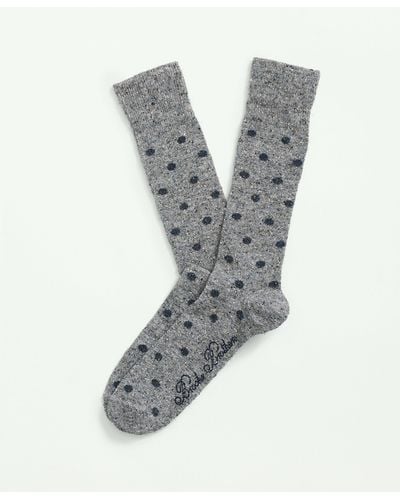Brooks Brothers Wool-silk Blend Flecked Socks - Gray