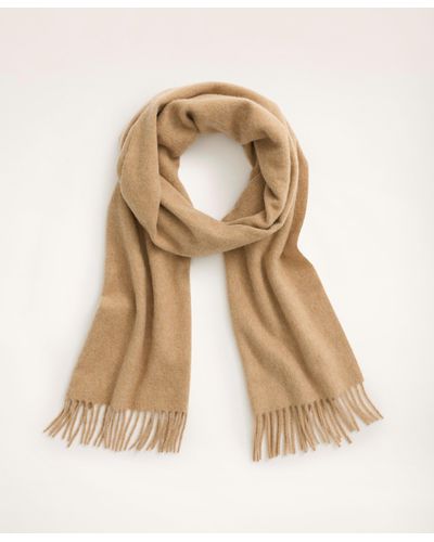 Brooks Brothers Cashmere Fringed Scarf - Natural
