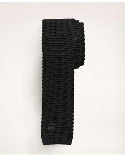 Brooks Brothers Logo Knit Tie - Black